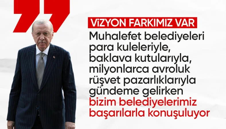 Cumhurbaşkanı Erdoğan, belediyeler üzerinden muhalefete göndermede bulundu